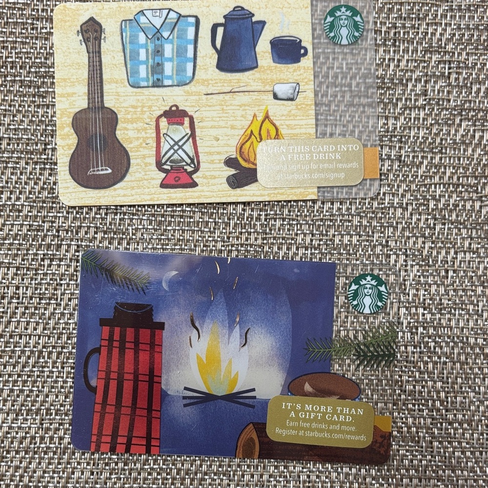 STARBUCKS Cozy Campfire Design Gift Cards 🏕️